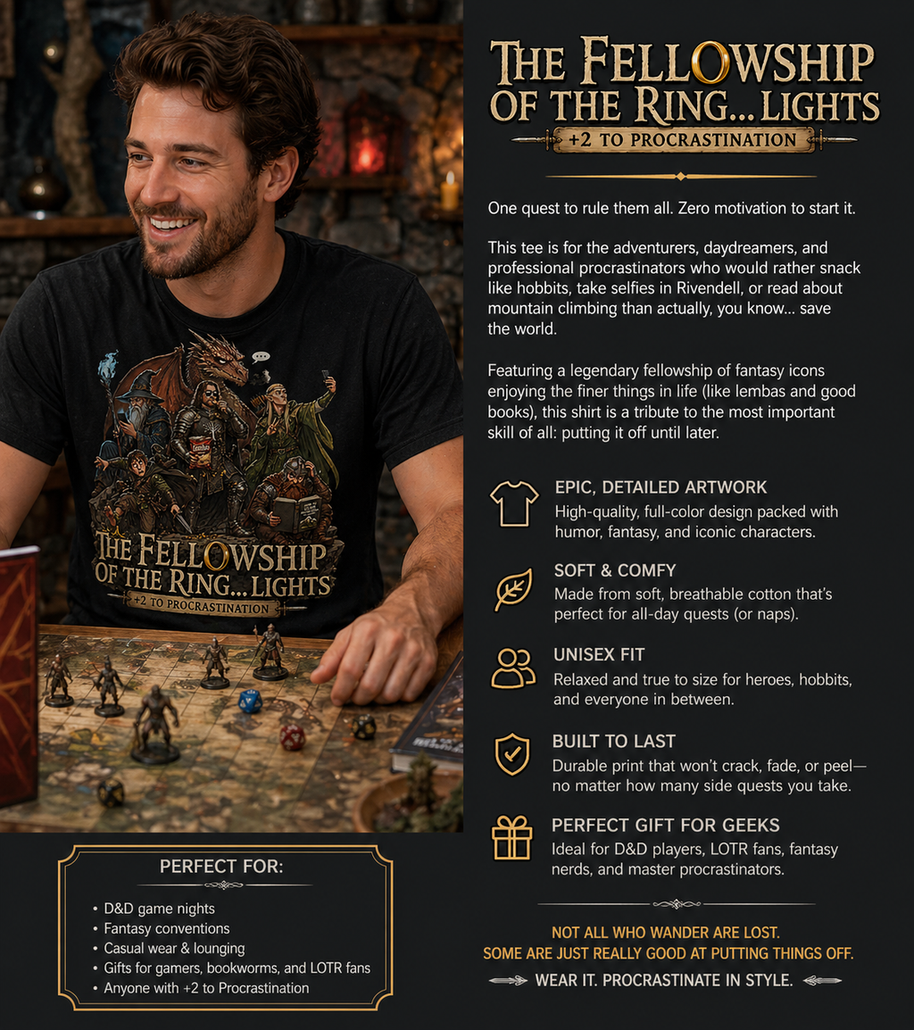 THE FELLOWSHIP OF THE RING… LIGHTS T-SHIRT