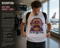 a hand-drawn illustration of a snotty man crying on a white t-shirt